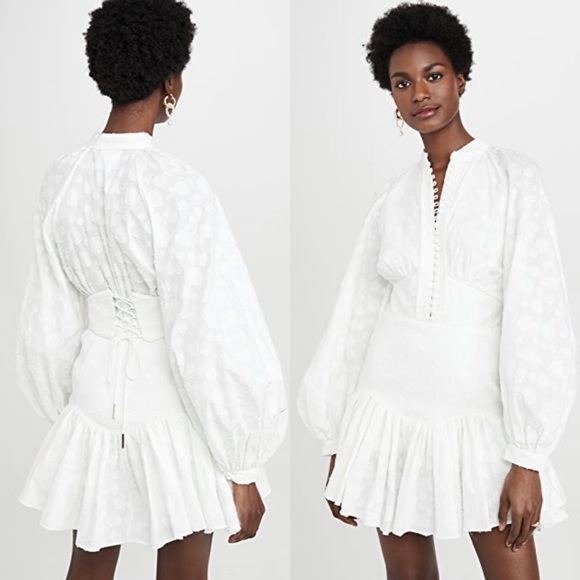 ❌SOLD❌Acler Bastia Dress White Corset Mini Boho - Picture 2 of 16